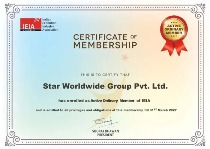Star Worldwide Group Becomes Full Lifetime Member of the Indian Exhibition Industry Association (IEIA)
